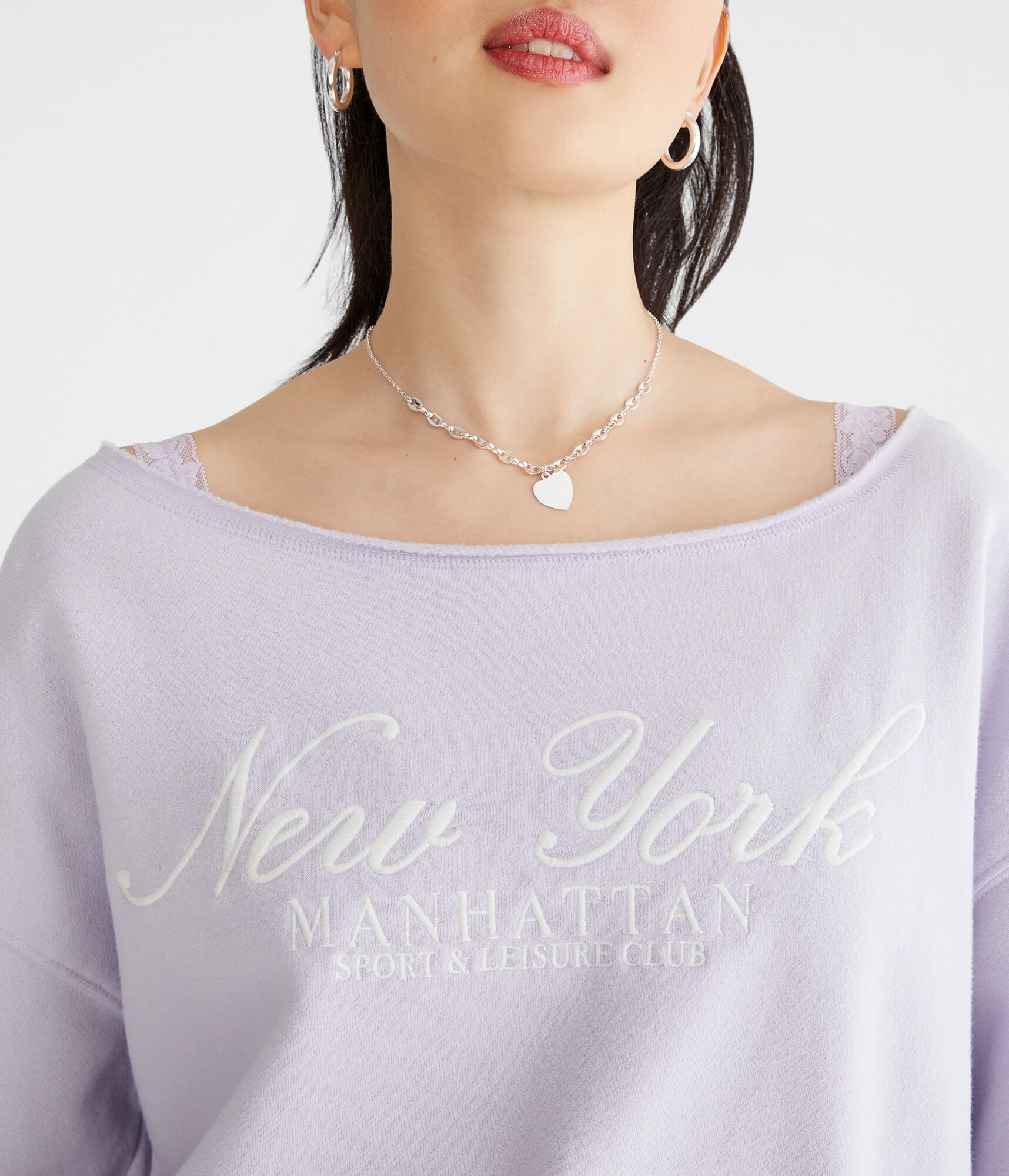 Manhattan Off-The-Shoulder Sweatshirt
