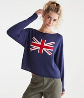 Union Jack Slash-Neck Sweater