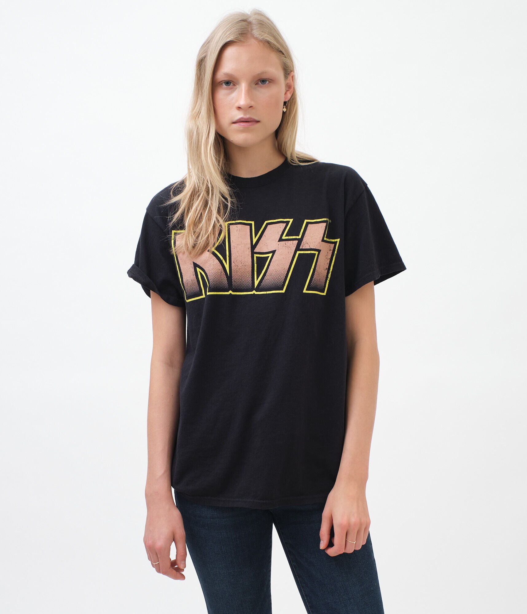 Kiss Band Logo Boyfriend Graphic Tee***