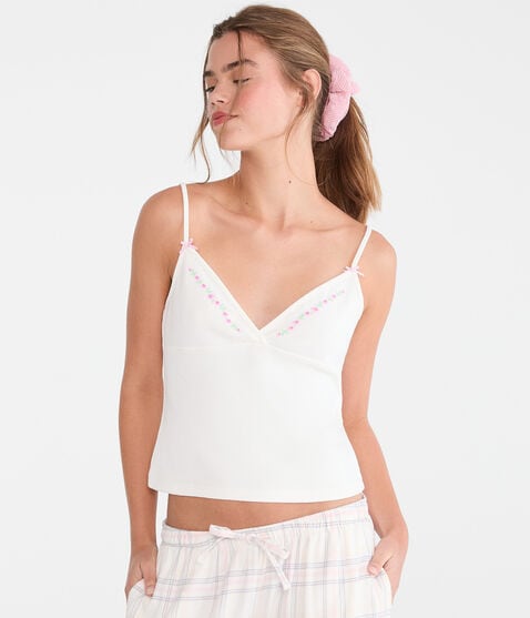 Embroidered Floral Sleep Cami Embroidered Floral Sleep Cami