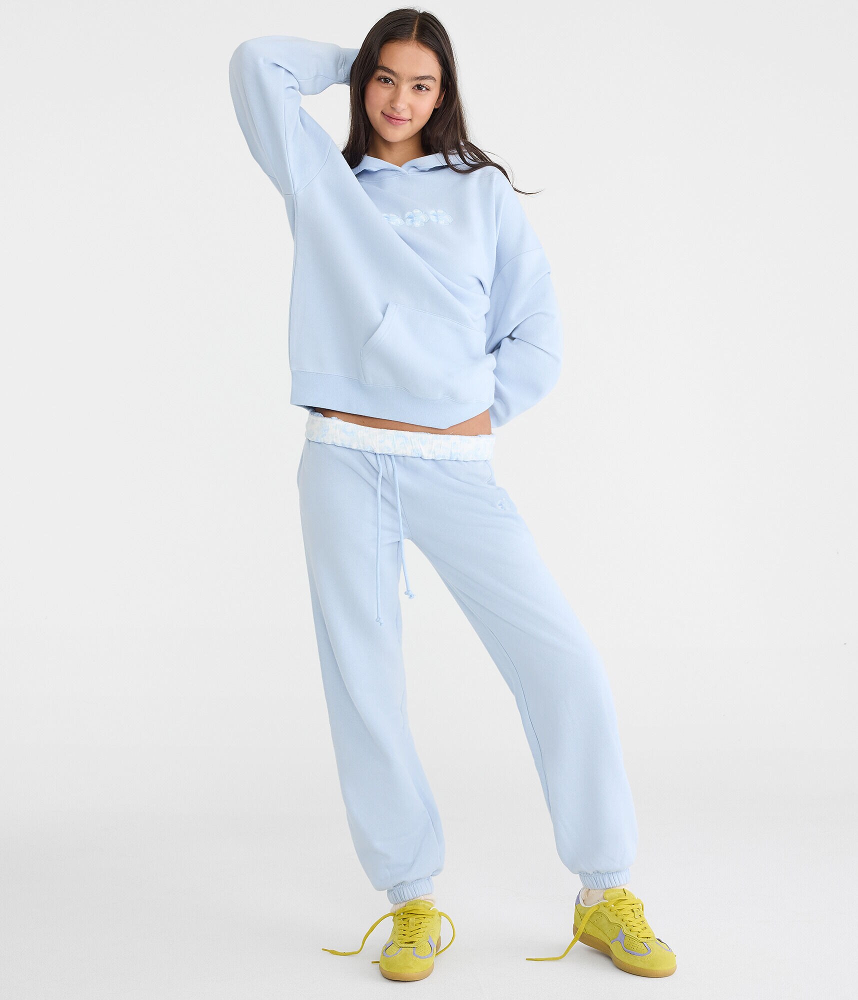 Cloud Soft Floral Slouchy High-Waisted Jogger Sweatpants