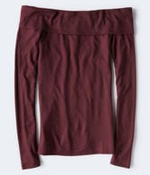 Long Sleeve Seriously Soft Off-The-Shoulder Bodycon Top***