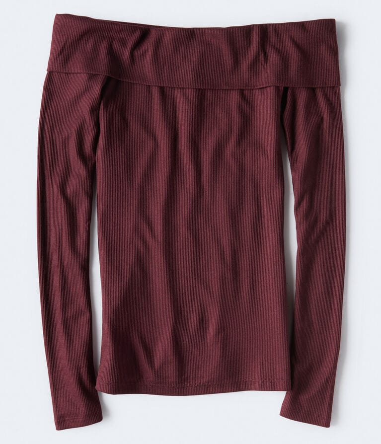 Long Sleeve Seriously Soft Off-The-Shoulder Bodycon Top***