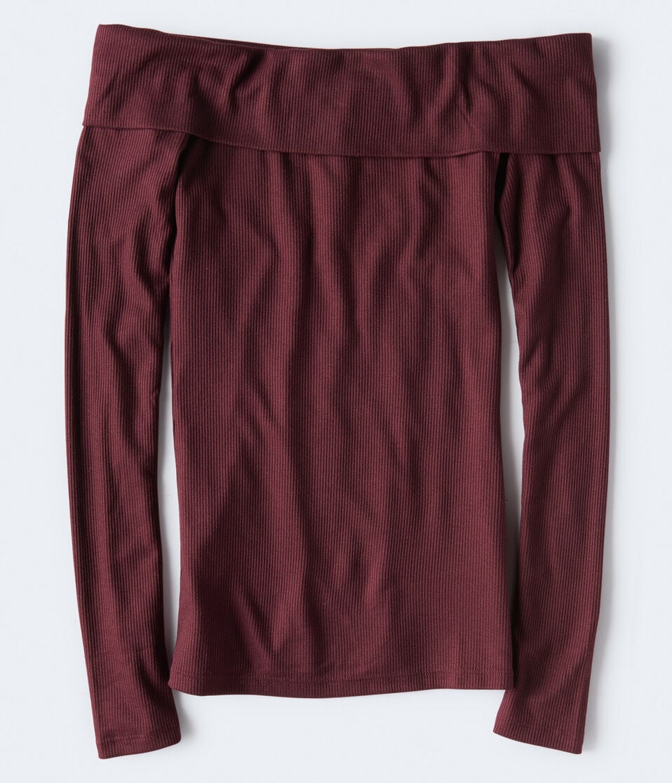 Long Sleeve Seriously Soft Off-The-Shoulder Bodycon Top***