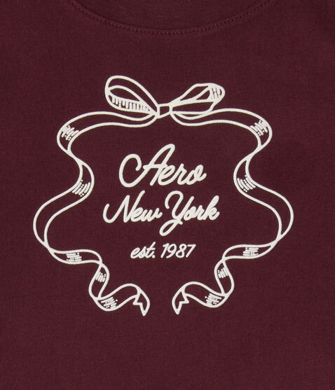 Aero New York Ribbon Flocked Graphic Tee Aero New York Ribbon Flocked Graphic Tee