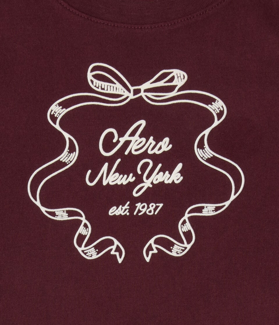 Aero New York Ribbon Flocked Graphic Tee