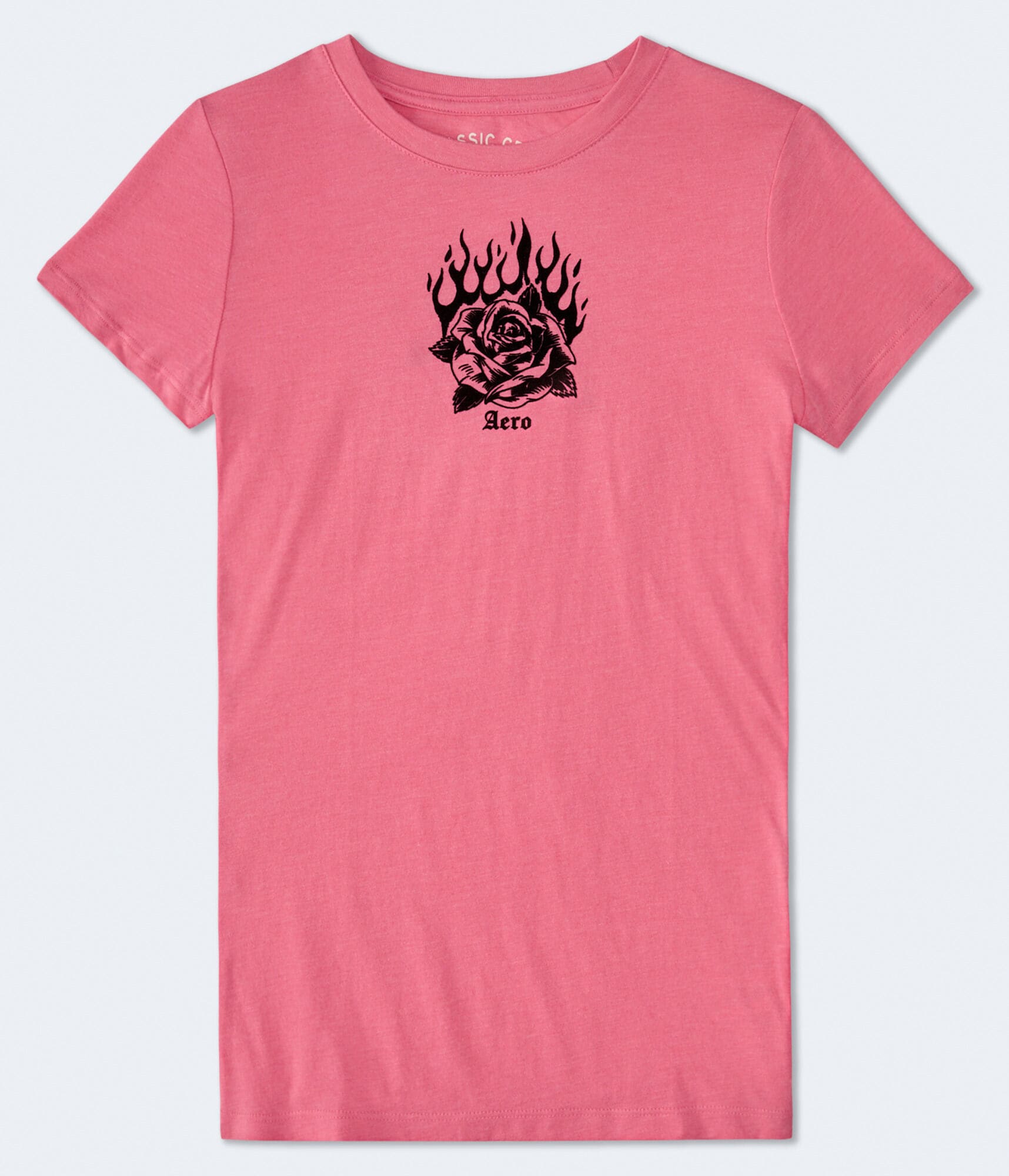 Flaming Rose Flocked Graphic Tee