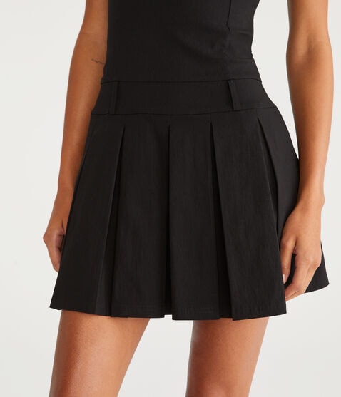 Solid Strapless Pleated Drop-Waist Dress Solid Strapless Pleated Drop-Waist Dress
