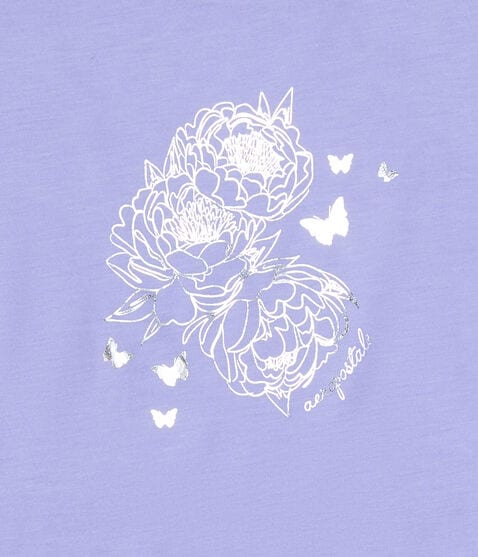 Floral Butterfly Foil Graphic Tee Floral Butterfly Foil Graphic Tee