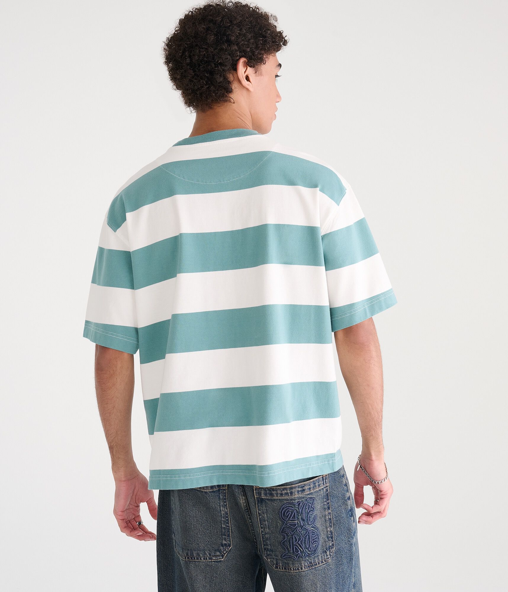 Brooklyn Star Striped Boxy Graphic Tee