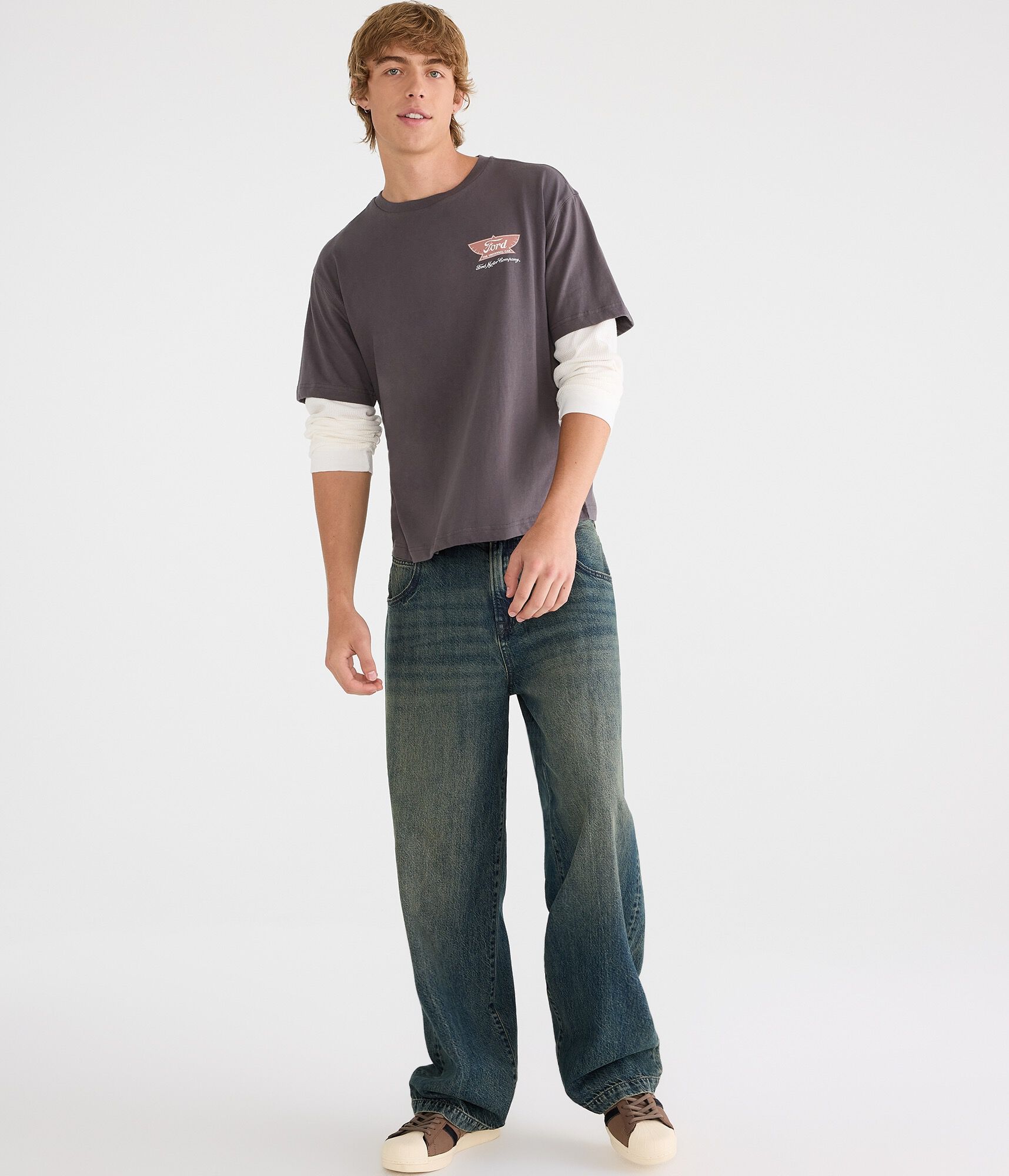 Long Sleeve Ford Motor Company Boxy 2Fer Tee