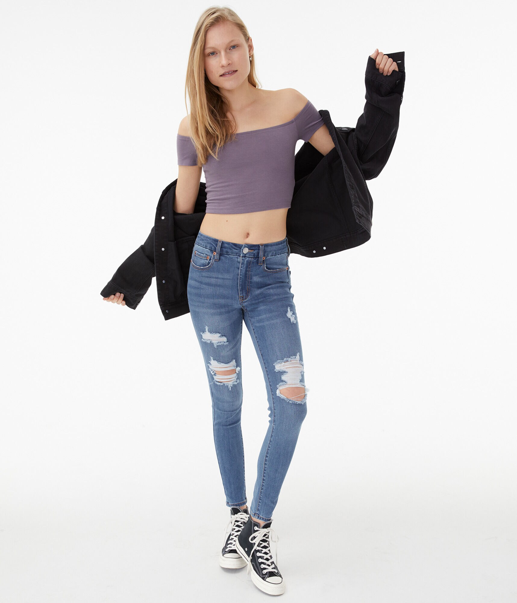 Seriously Soft Off-The-Shoulder Crop Top***