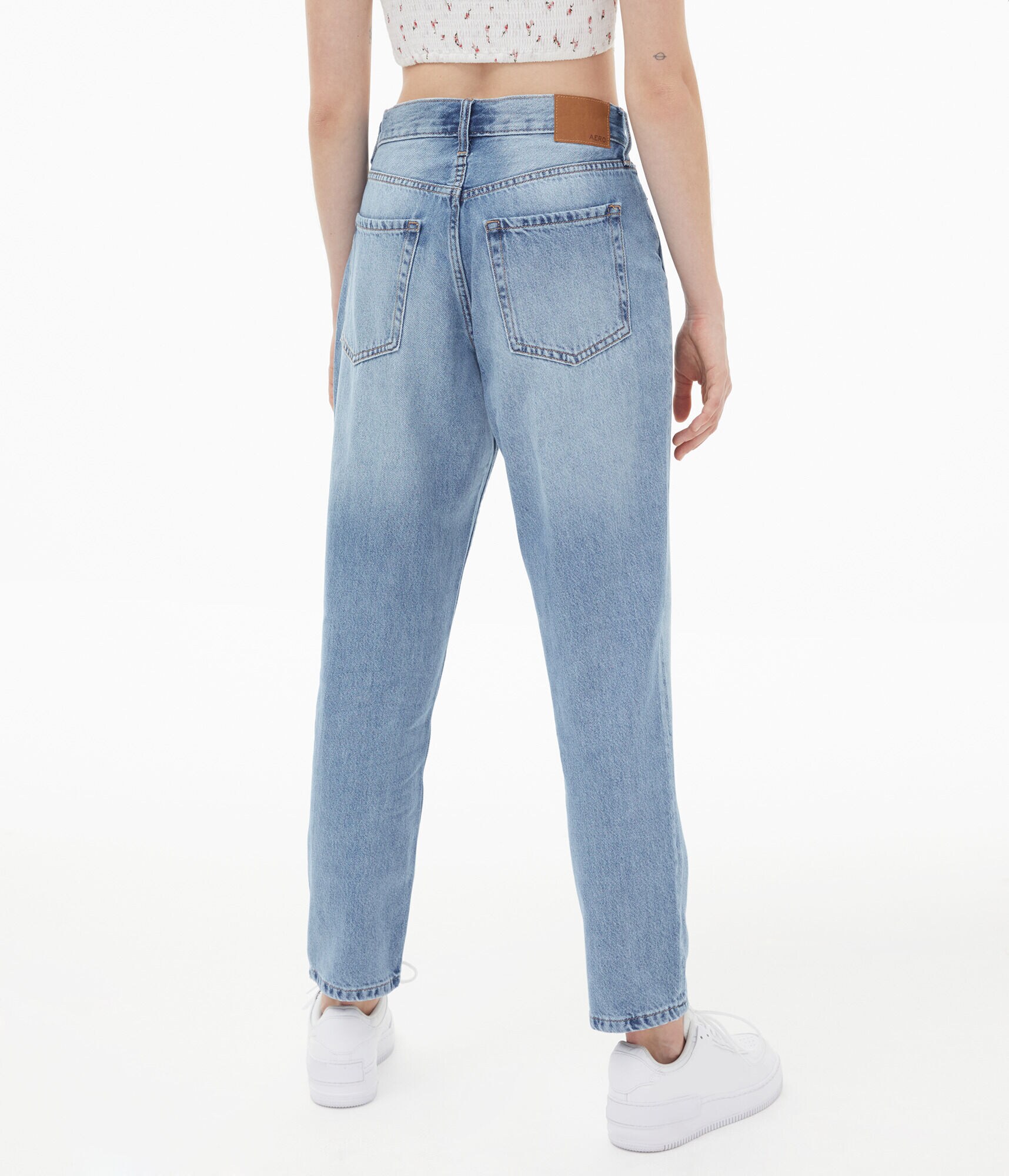 High-Rise Pleated Mom Jean