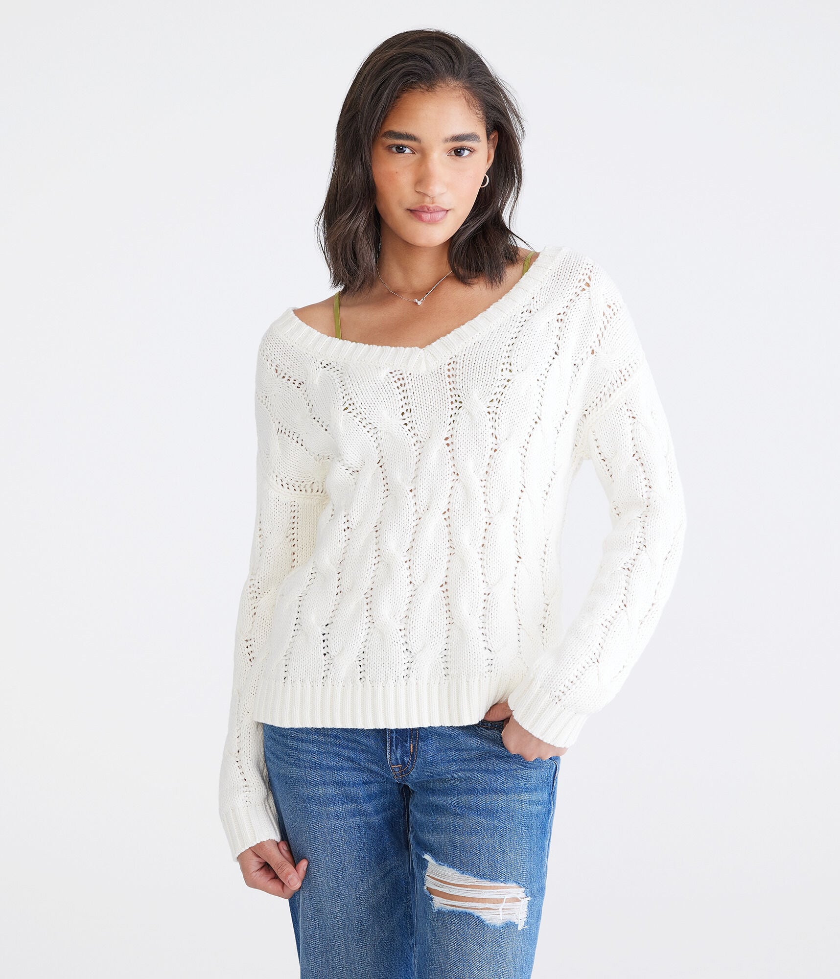 Wear 2 Ways Oversized Cable Sweater