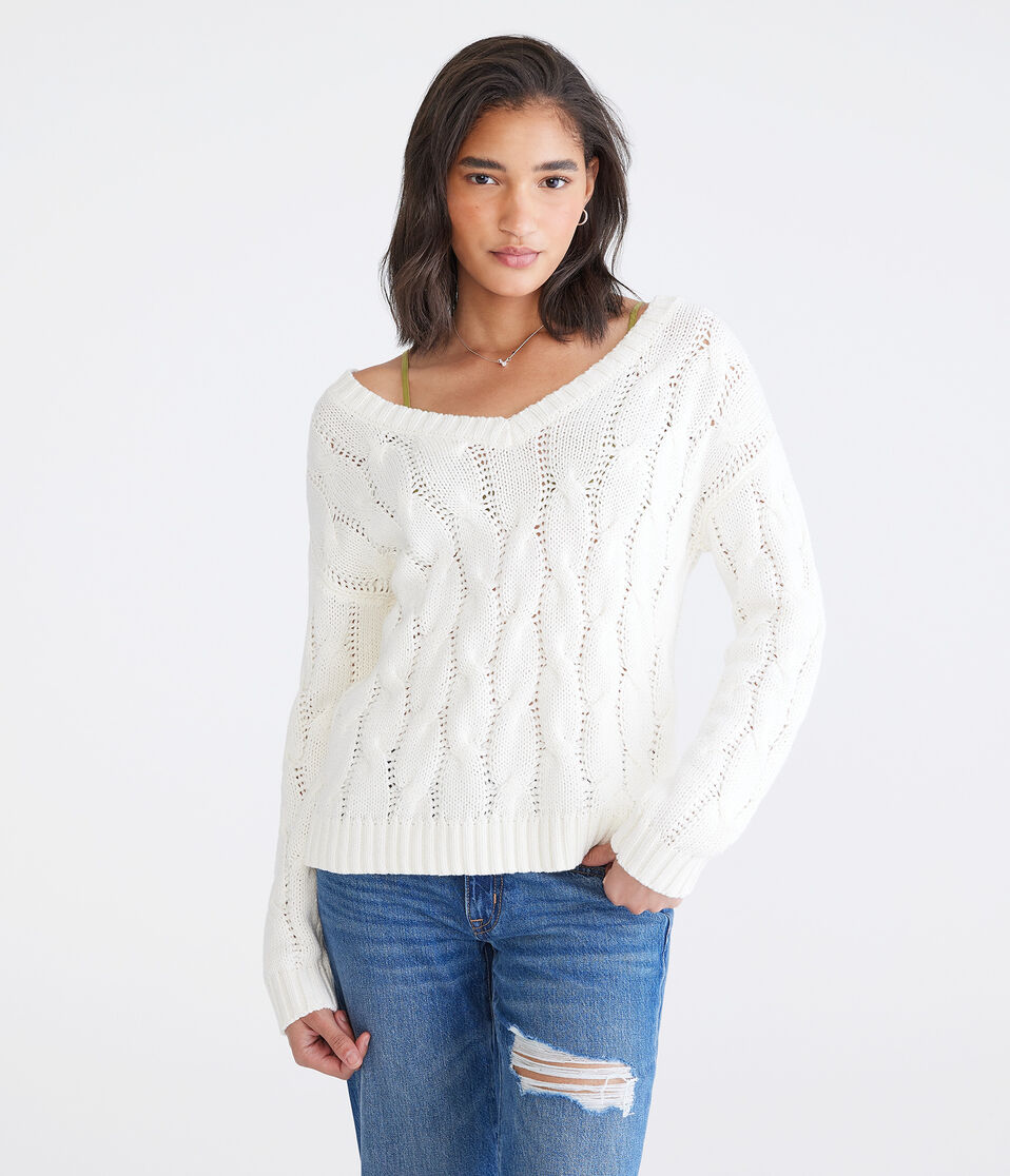 Wear 2 Ways Oversized Cable Sweater