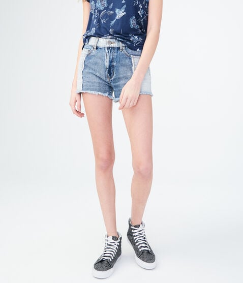 High-Waisted Medium Wash Cheeky Denim Shorts High-Waisted Medium Wash Cheeky Denim Shorts
