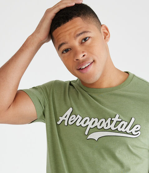 Aeropostale Script Logo Appliqué Graphic Tee Aeropostale Script Logo Appliqué Graphic Tee