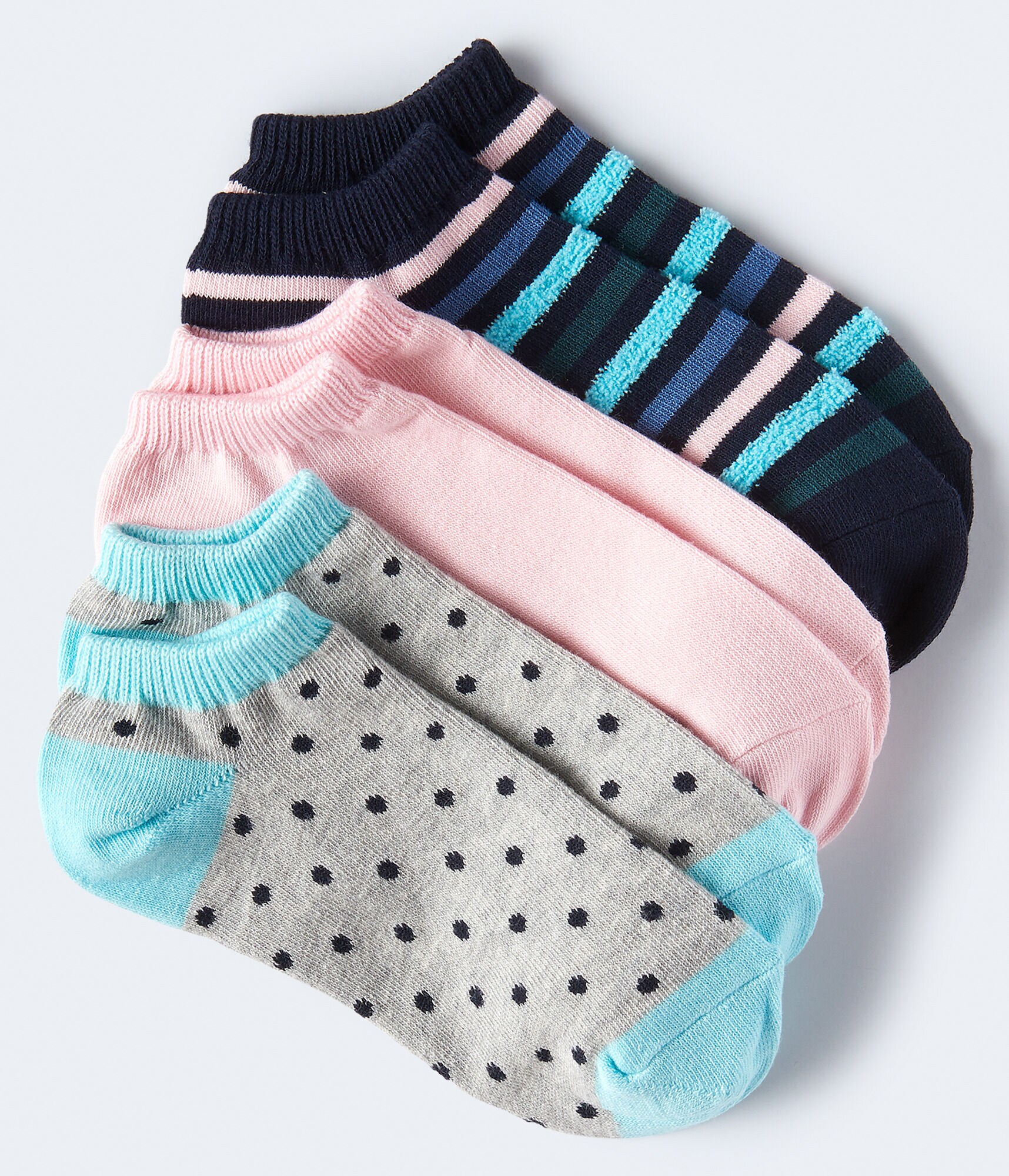 Fuzzy Stripe Ankle Sock 3-Pack