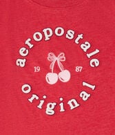 Aeropostale Circle Cherry Appliqué Graphic Tee