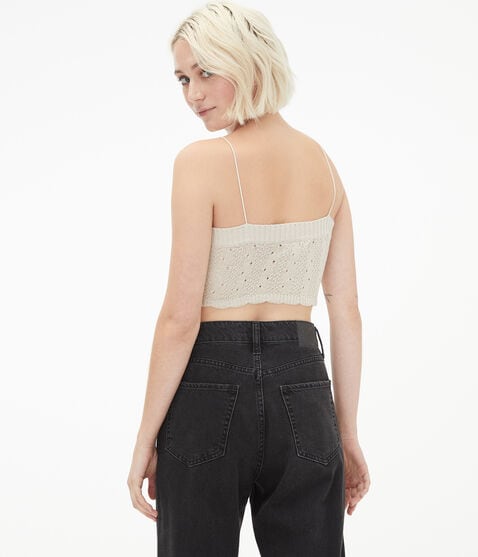 Floral Sweater-Knit Cropped Bungee Cami*** Floral Sweater-Knit Cropped Bungee Cami***