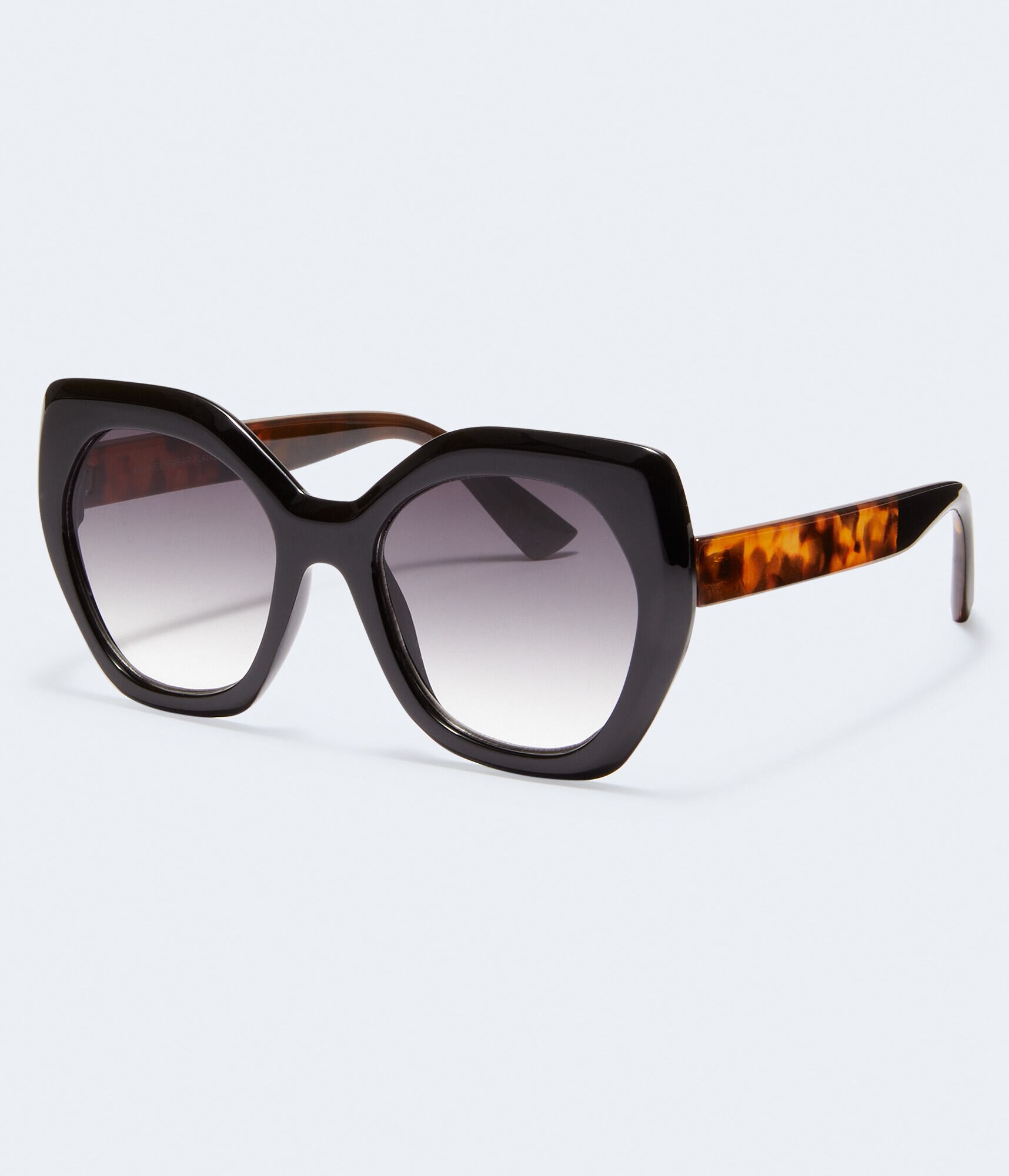 Oversized Geometric Tortoiseshell Sunglasses
