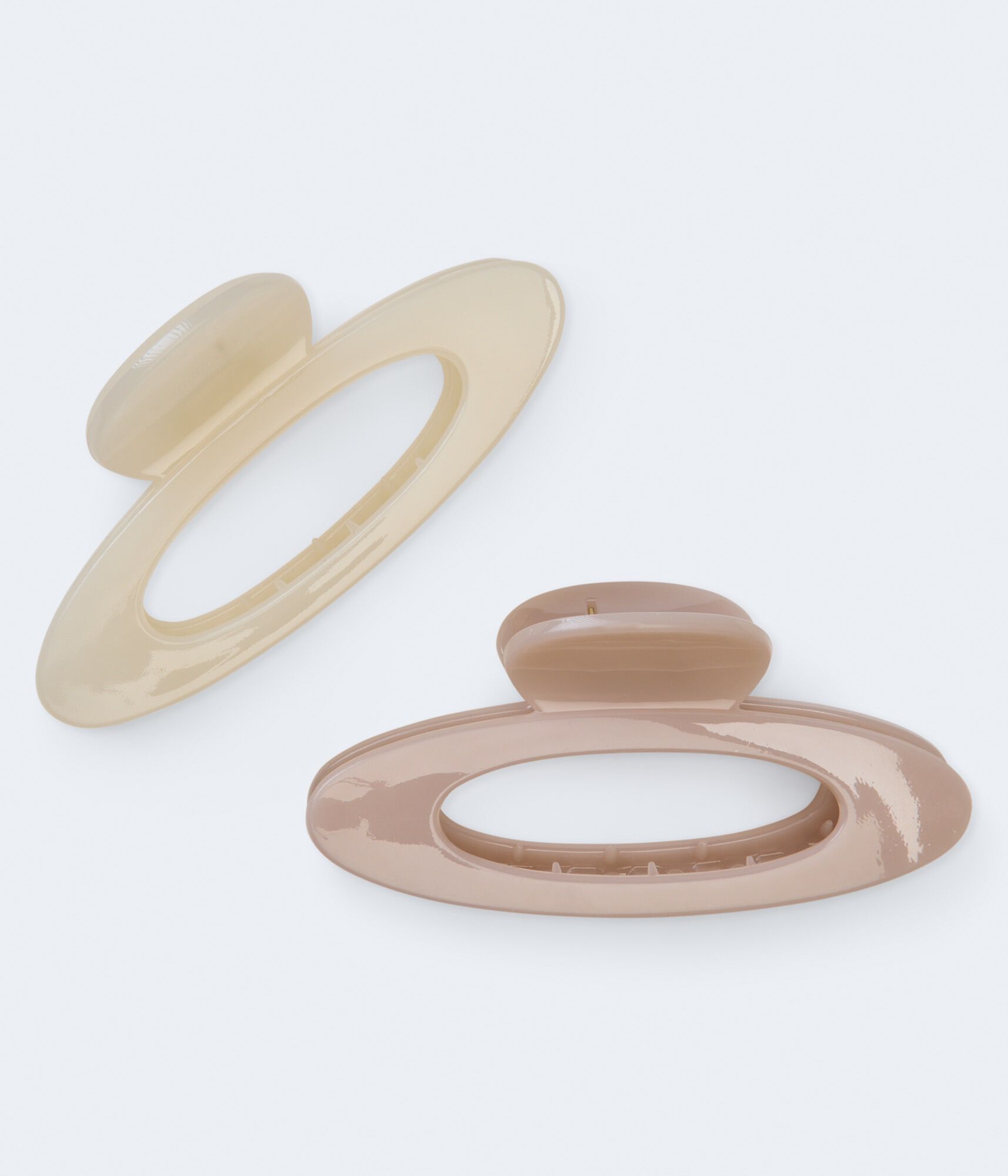 Open Oval Claw Hair Clip 2-Pack