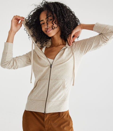 Solid Lightweight Full-Zip Hoodie Solid Lightweight Full-Zip Hoodie