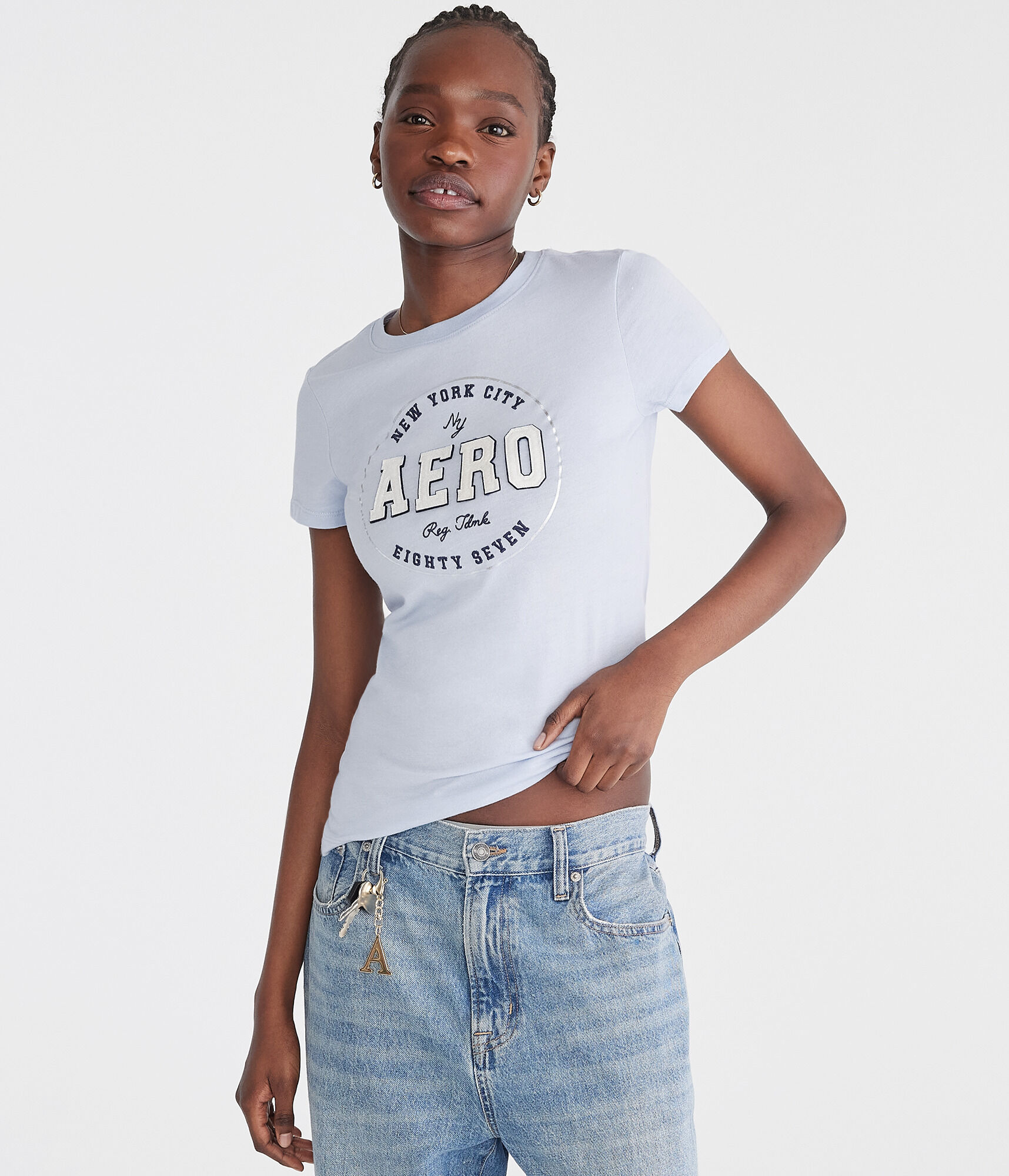 Aero Eighty Seven Foil Appliqu&eacute; Graphic Tee