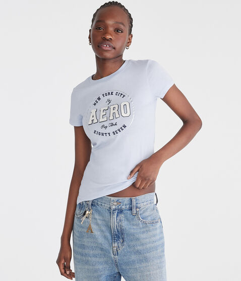 Aero Eighty Seven Foil Appliqué Graphic Tee Aero Eighty Seven Foil Appliqué Graphic Tee