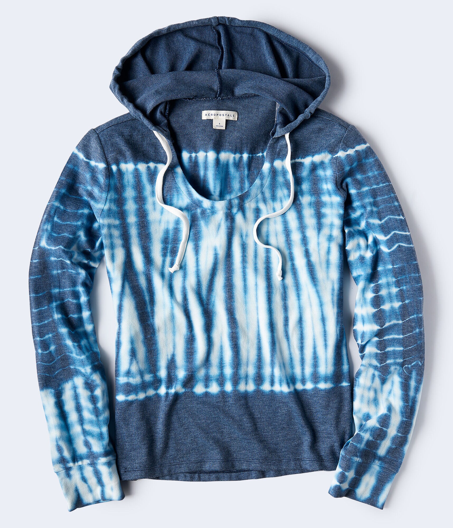 Long Sleeve Tie-Dye Hooded Shirt