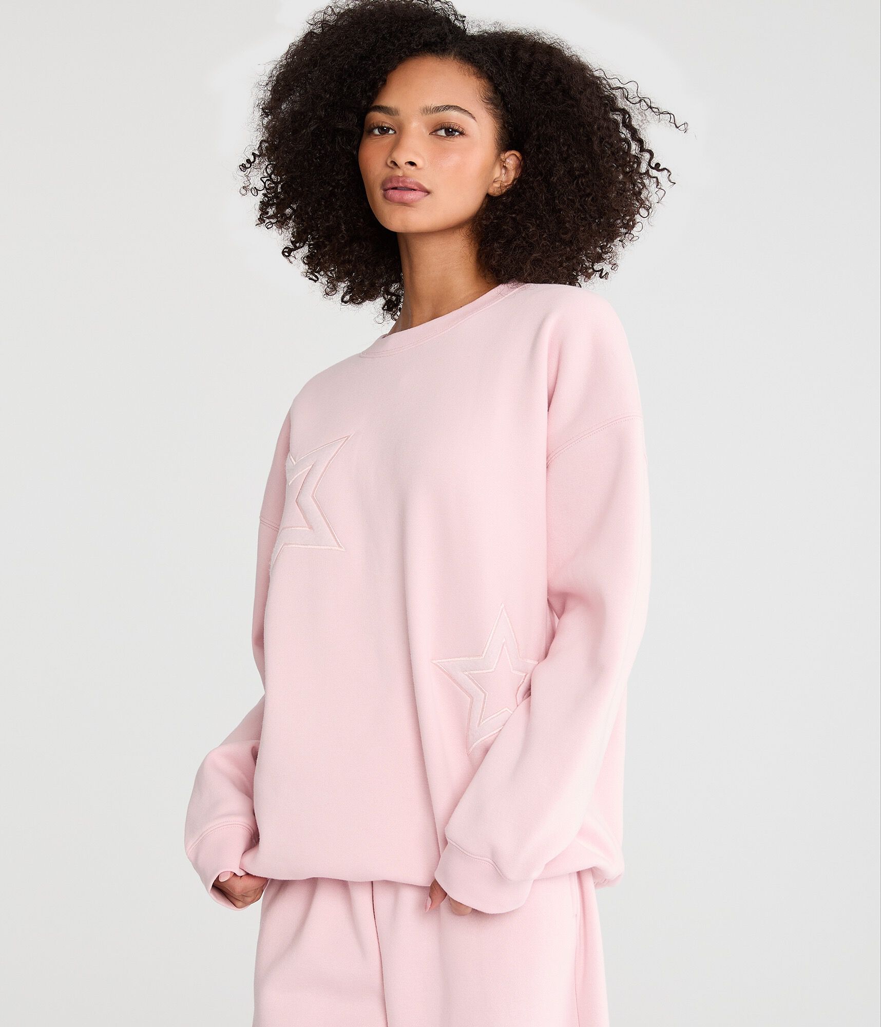 Cloud Soft Stars Oversized Crew Sweatshirt