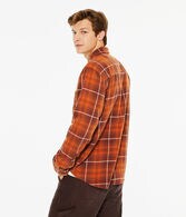 Long Sleeve Relaxed Washed Plaid Flannel Shirt