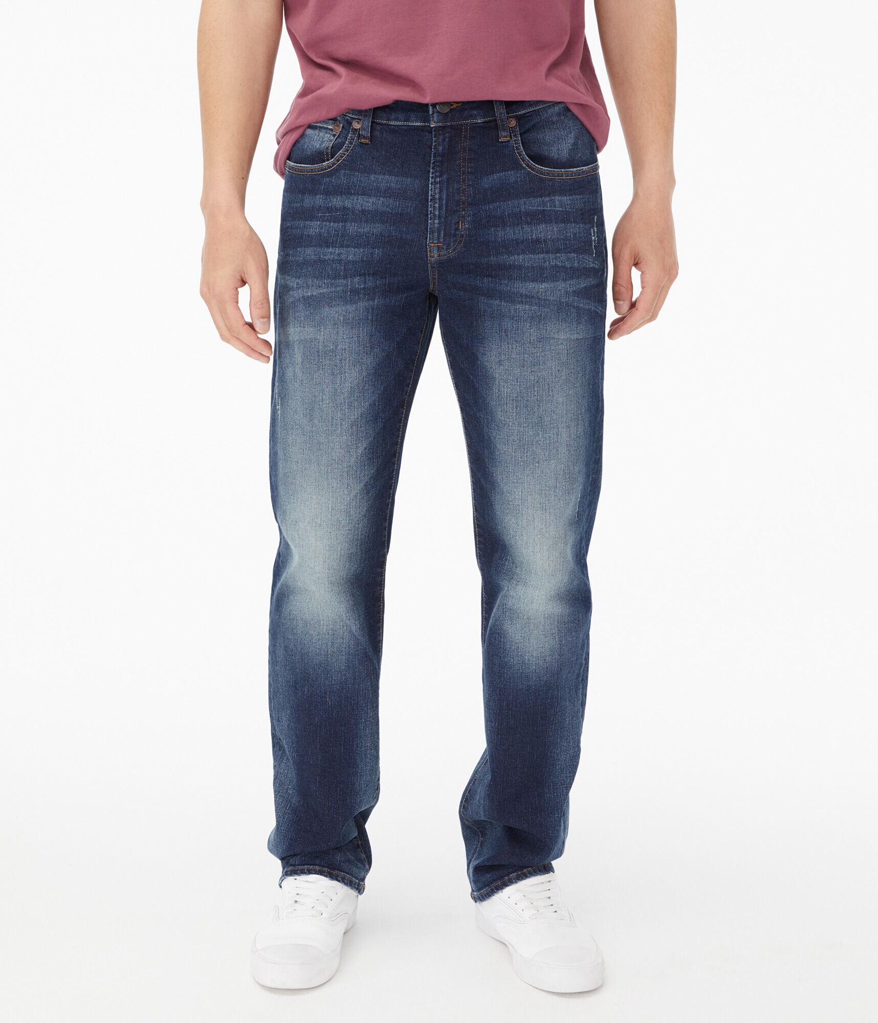 Straight Dark Rinse Wash Stretch Jean