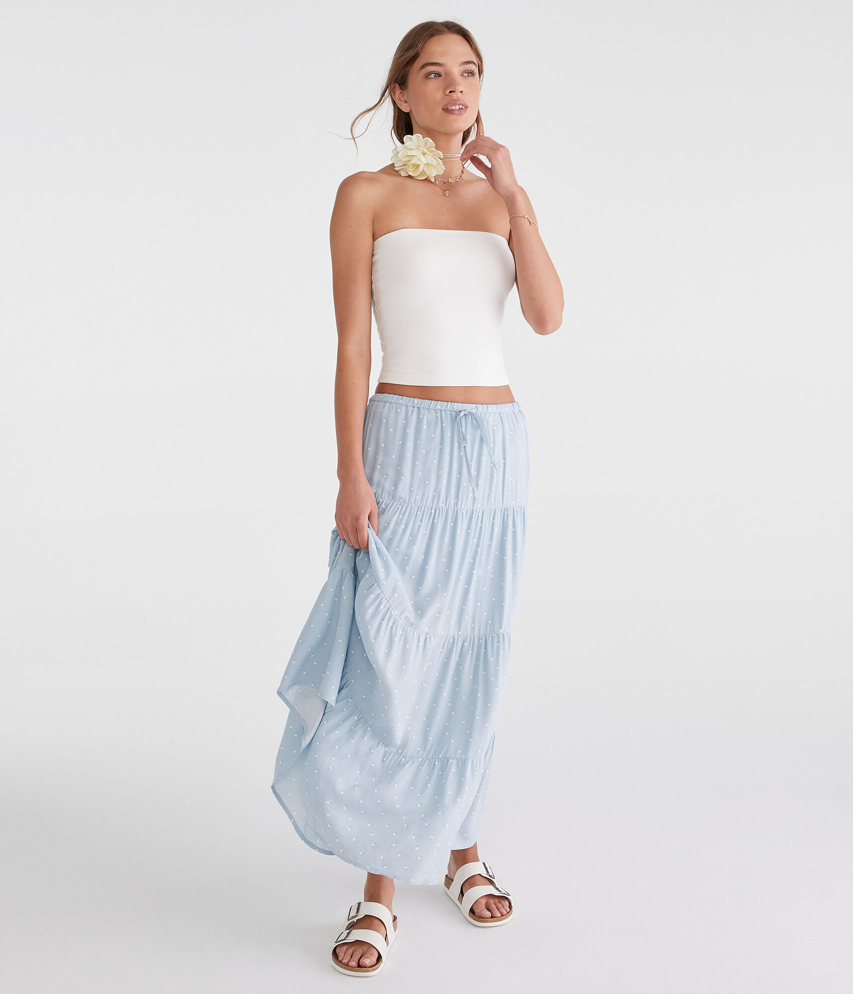 Floral Tiered Maxi Skirt