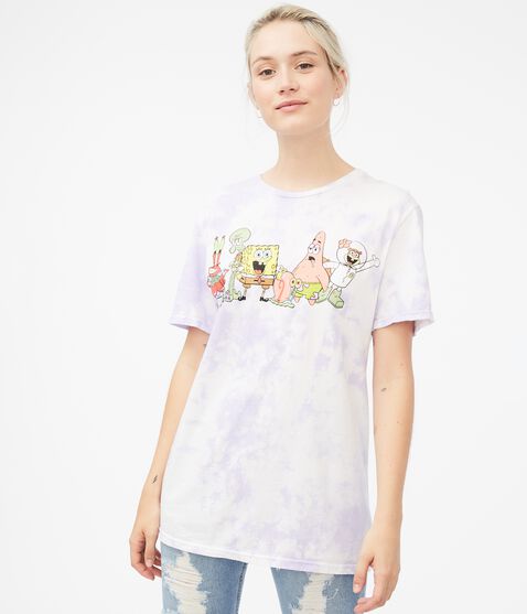SpongeBob SquarePants Tie-Dye Boyfriend Graphic Tee*** SpongeBob SquarePants Tie-Dye Boyfriend Graphic Tee***