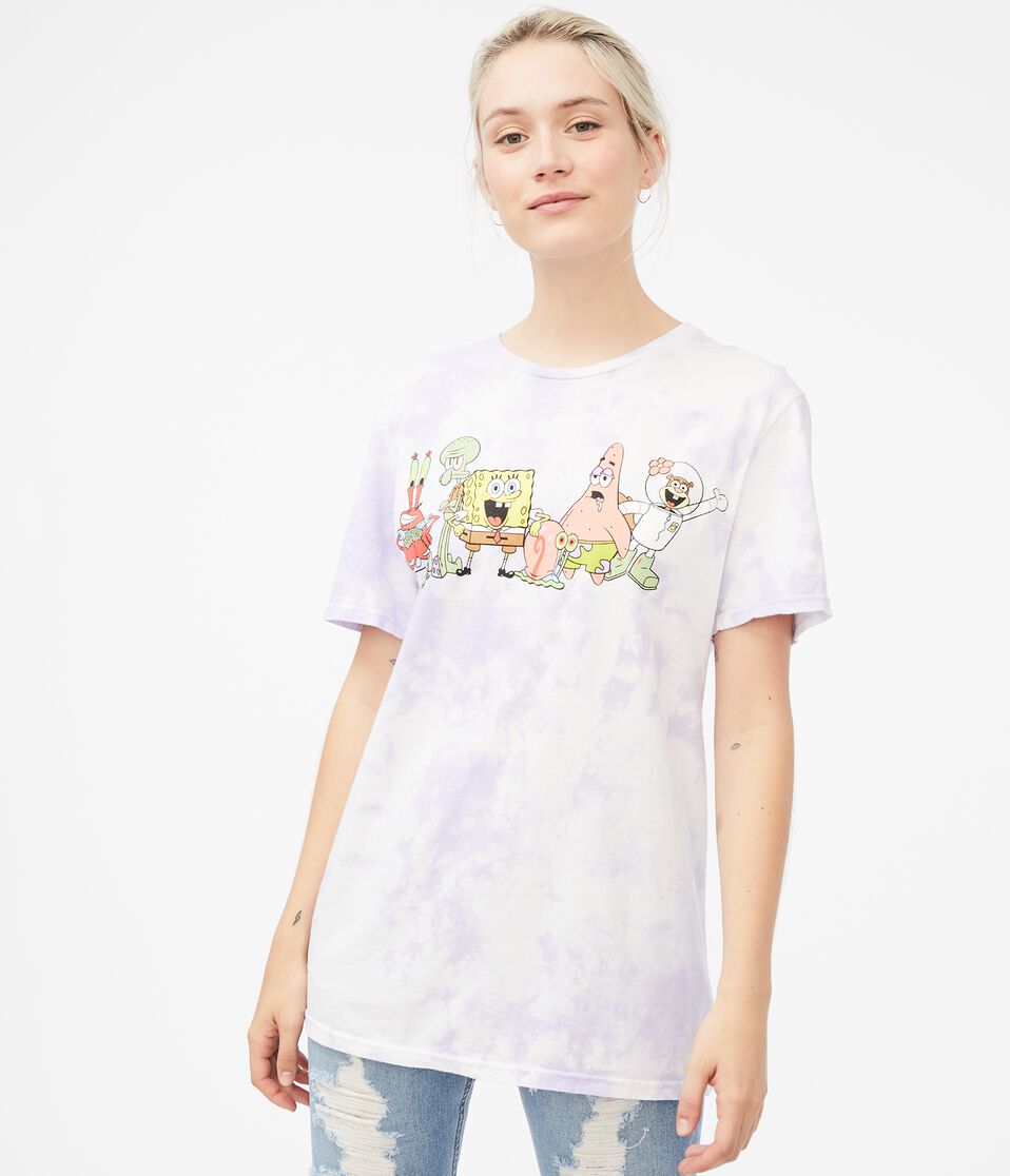 SpongeBob SquarePants Tie-Dye Boyfriend Graphic Tee***