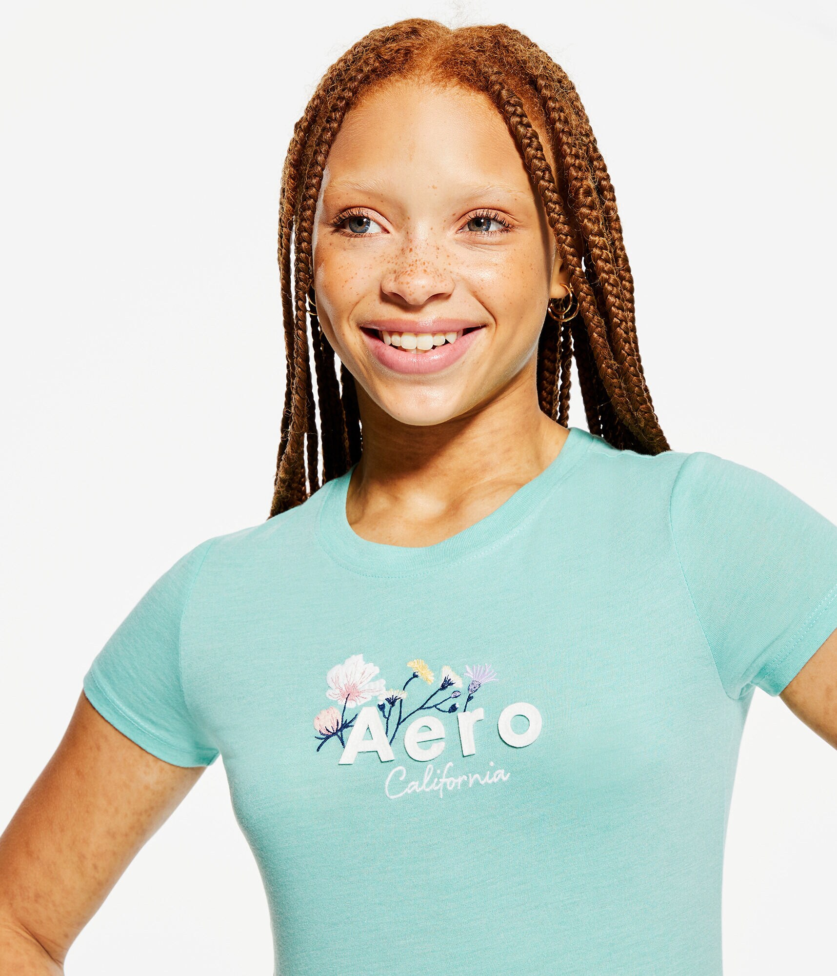 Aero California Flowers Appliqu&eacute; Graphic Tee