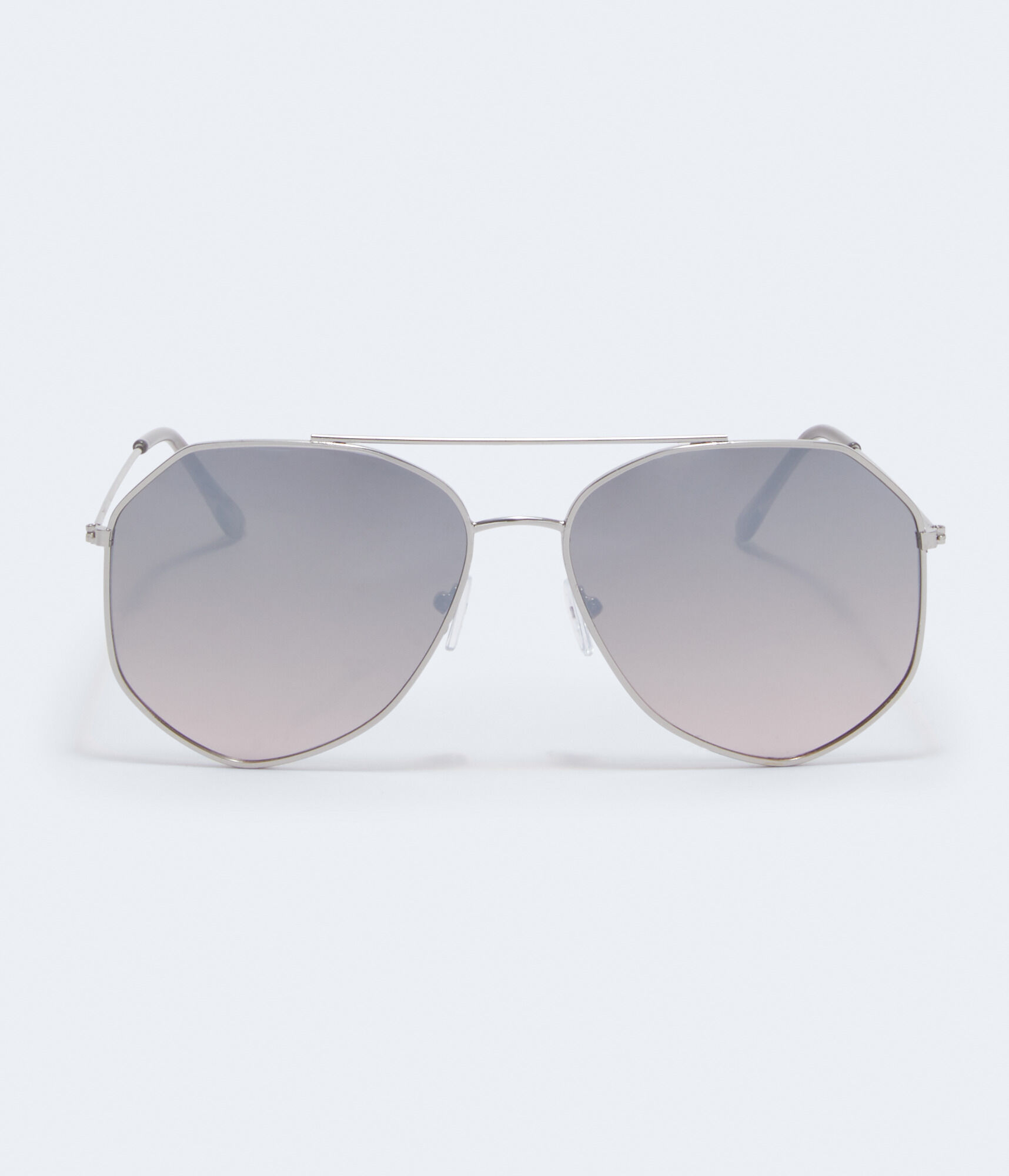 Angular Flat-Lens Aviator Sunglasses