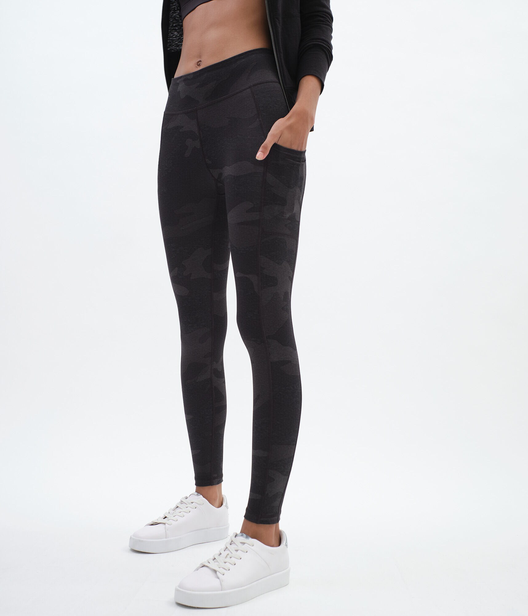 Dark Camo Flex High-Rise Pocket Ankle Leggings