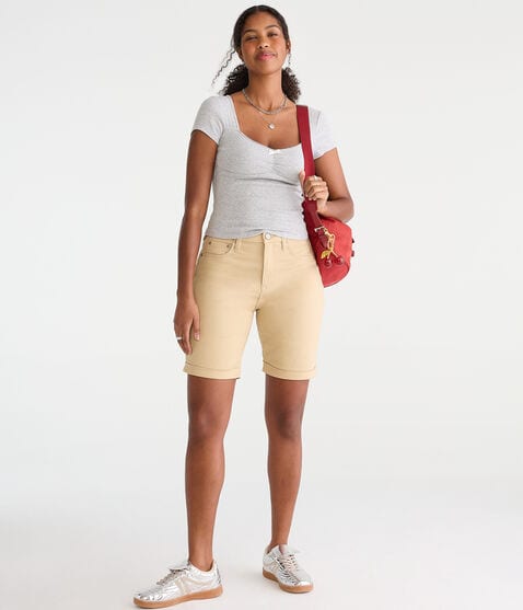Curvy Seriously Stretchy High-Rise Uniform Bermuda Shorts Curvy Seriously Stretchy High-Rise Uniform Bermuda Shorts
