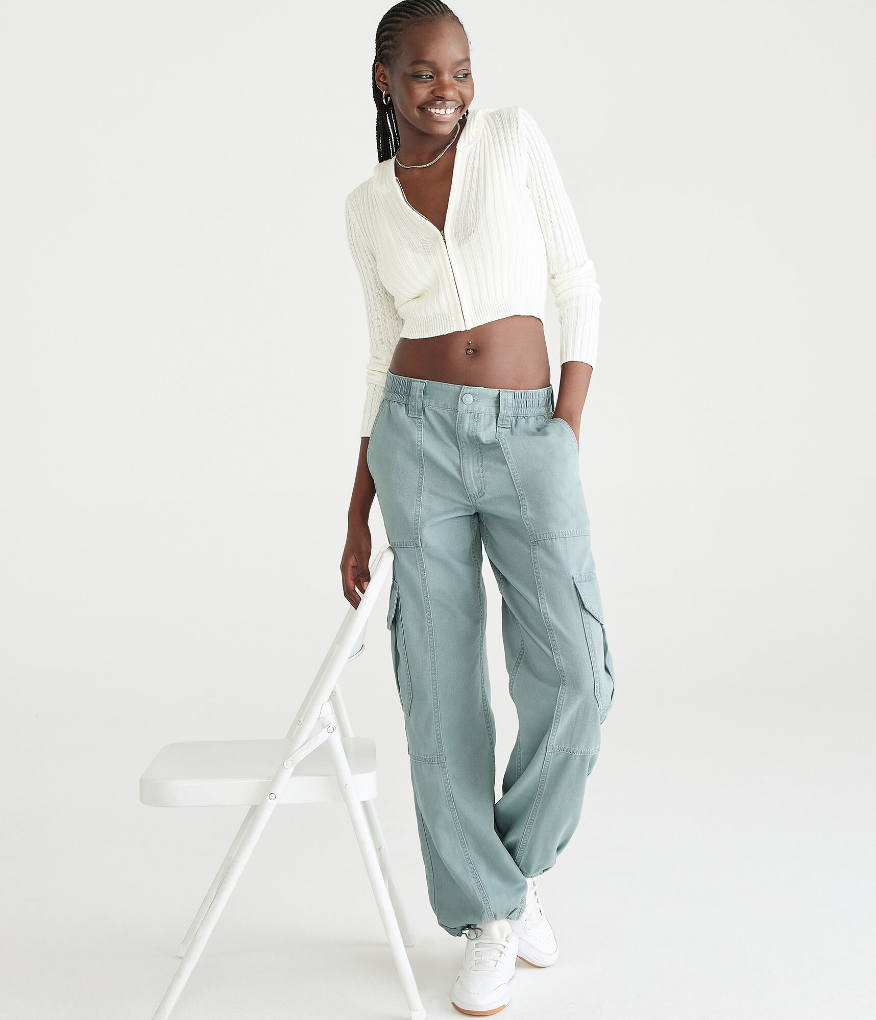 Cinched Hem Utility Cargo Pants