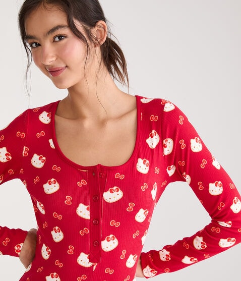 Hello Kitty | Aero Long Sleeve Bows Sleep Romper Hello Kitty | Aero Long Sleeve Bows Sleep Romper