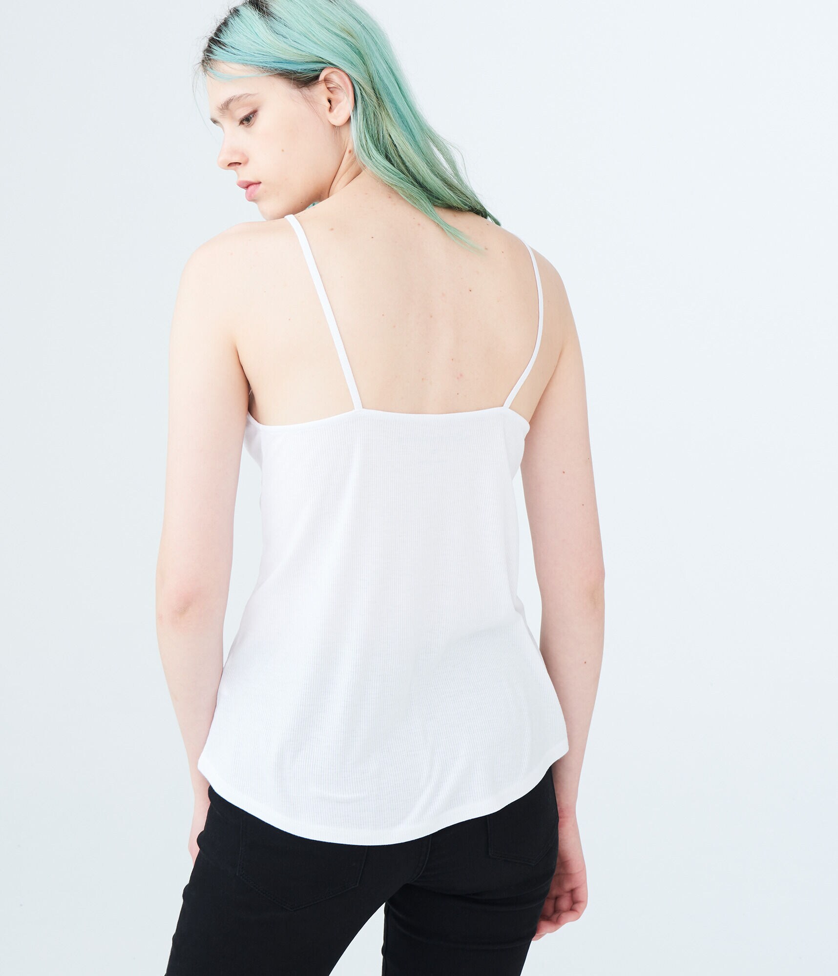 Solid Lace-Up V-Neck Tank