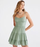 Solid Sweetheart Bustier Fit & Flare Dress