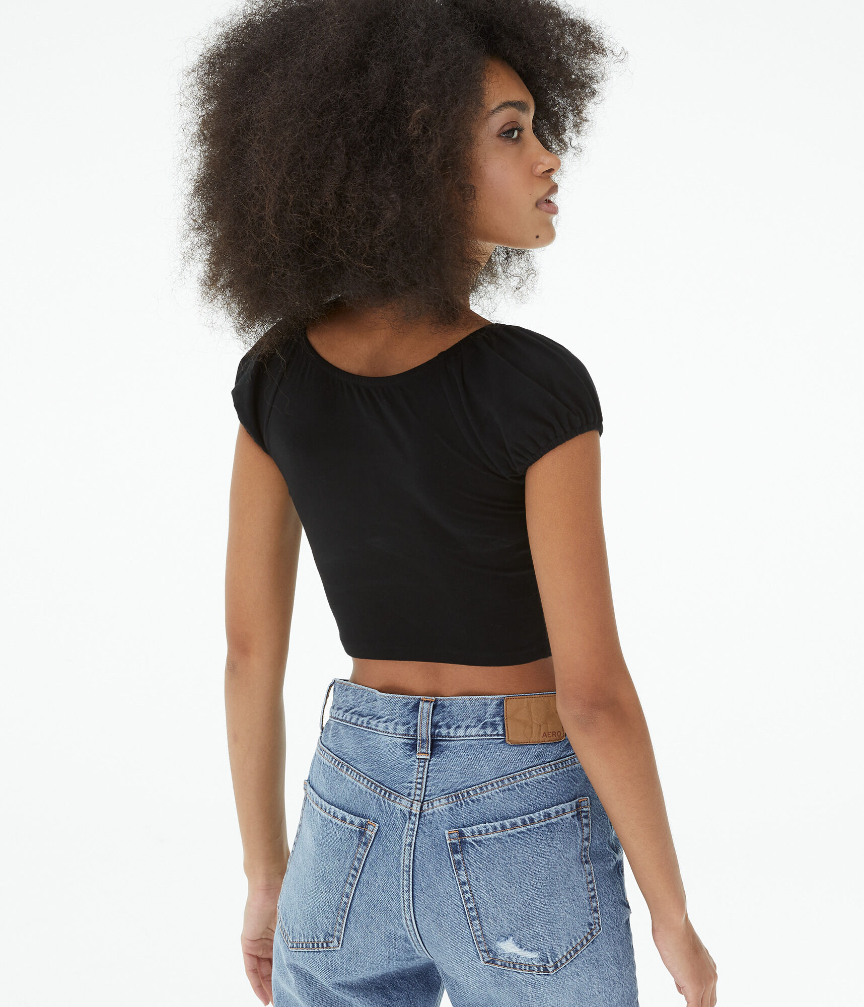 Puff Sleeve Crop Top