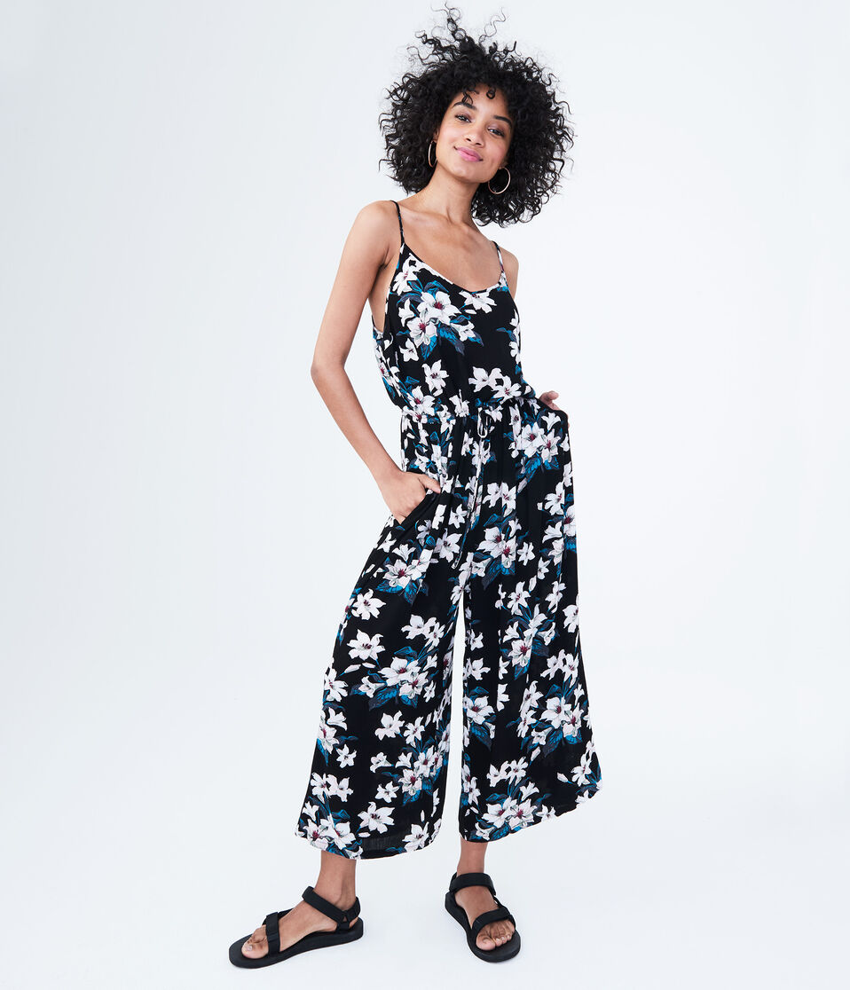 Floral V-Neck Jumpsuit - Main Image