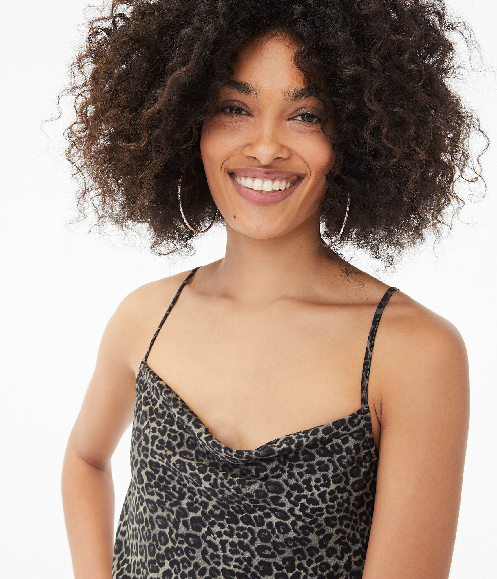 Leopard Satin Slip Dress