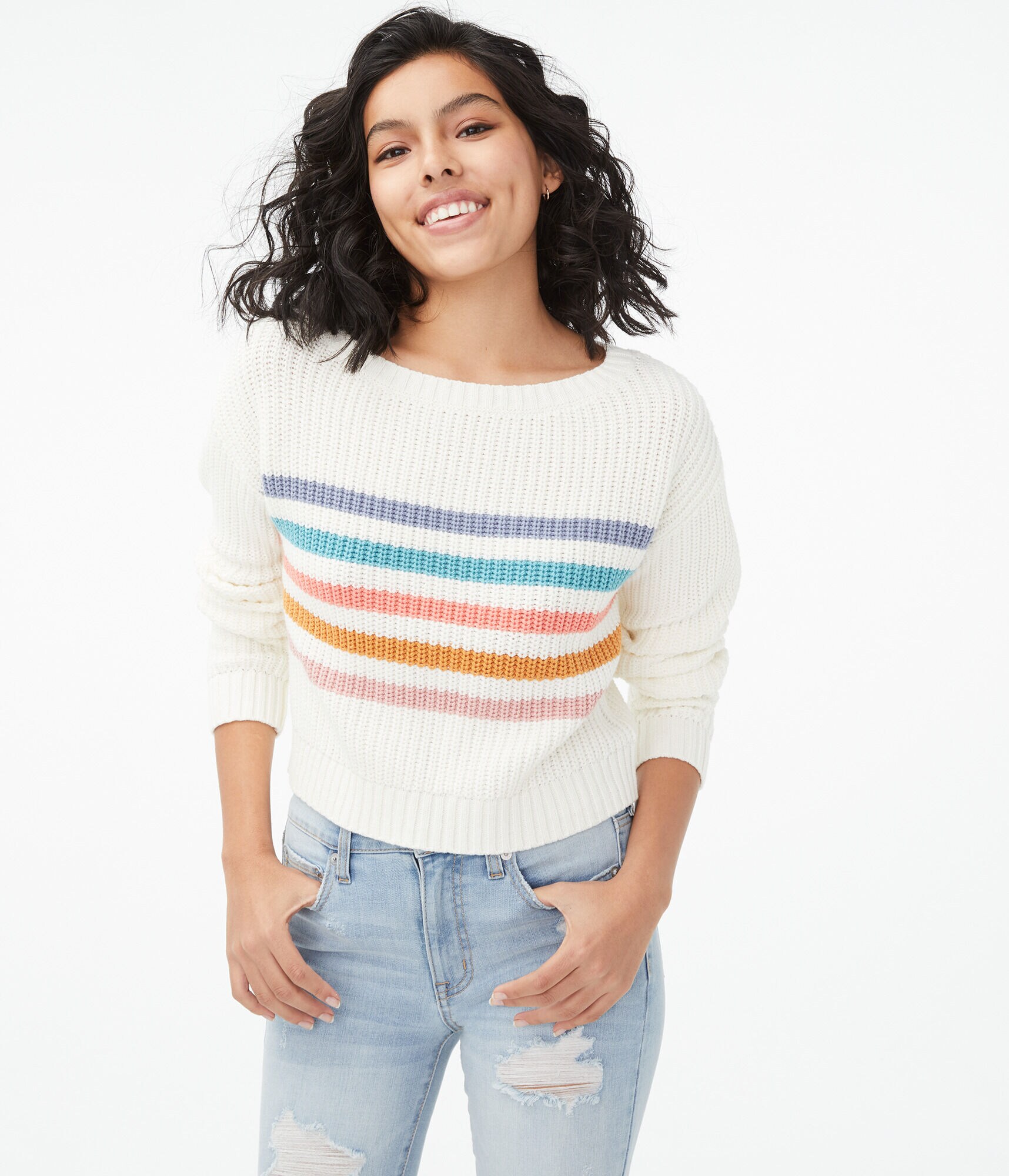Striped Cropped Sweater
