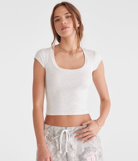 Seriously Soft Ribbed Scoop-Neck Baby Tee Seriously Soft Ribbed Scoop-Neck Baby Tee