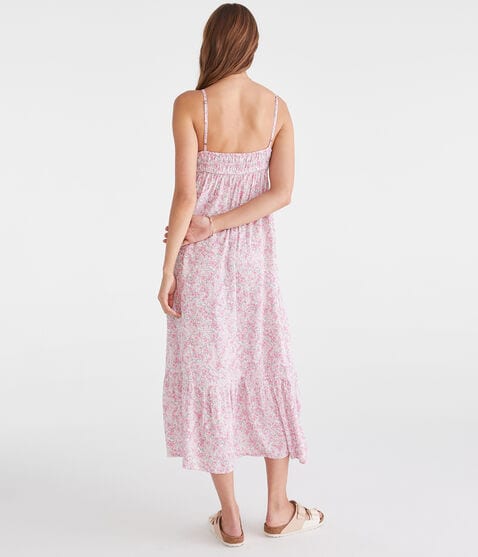 Floral V-Neck Tie-Front Maxi Dress Floral V-Neck Tie-Front Maxi Dress